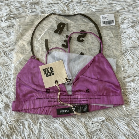SER.O.YA DORAL SILK BRALETTE IN ROSE BUD SIZE XS - Picture 2 of 13
